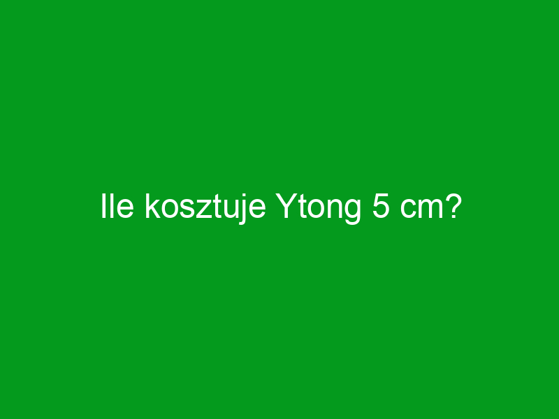 Ile kosztuje Ytong 5 cm?