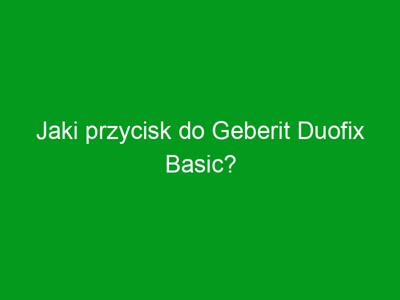 Jaki przycisk do Geberit Duofix Basic?